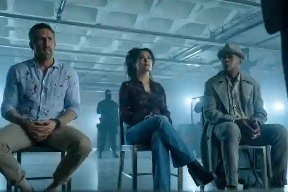 Ryan Reynolds, Salma Hayek and Samue L. Jackson in 'The Hitman's Wife's Bodyguard'