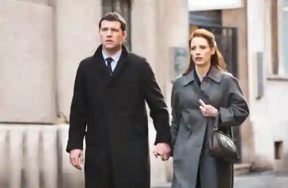 Sam Worthington and Jessica Chastain in 'The Debt'
