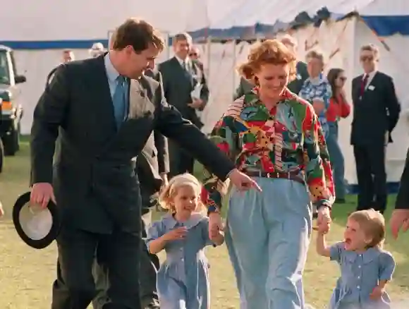 Sarah Ferguson, Prince Andrew, Princess Beatrice and Princess Eugenie