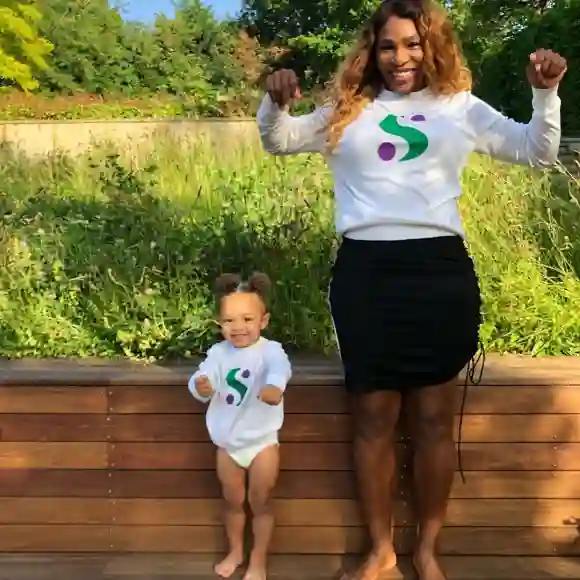 Serena Williams with daughter