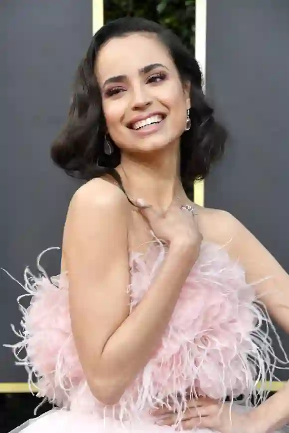 Sofia Carson attends the 77th Annual Golden Globe Awards at The Beverly Hilton Hotel on January 05, 2020 in Beverly Hills, California