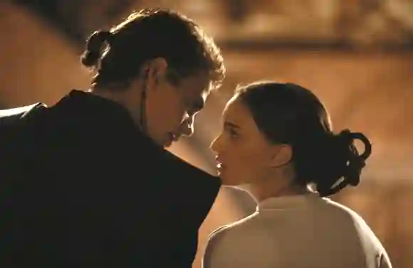 Hayden Christensen and Natalie Portman on 'Star Wars: Episode II'.