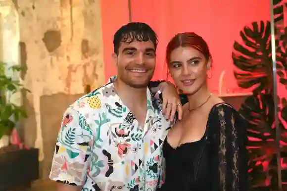 Stefano Zarrella and Romina Palm arm in arm at an event hosted by Jana Ina Zarrella