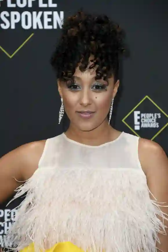 Tamera Mowry-Housley attends the 2019 E! People's Choice Awards, November 10, 2019.