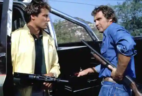 Douglas Barr and Lee Majors in 'The Fall Guy'