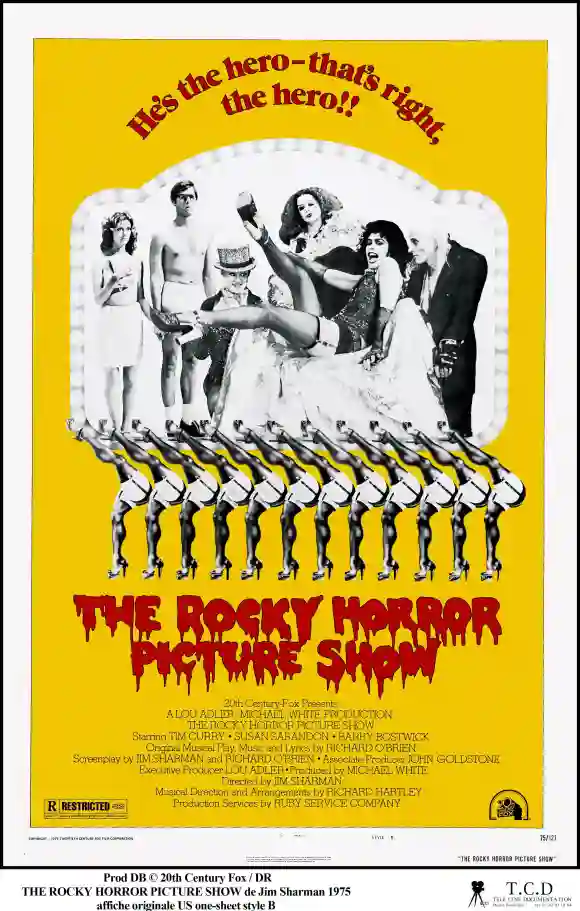 The Poster for Jim Sharman's 1975 film 'The Rocky Horror Picture Show'.