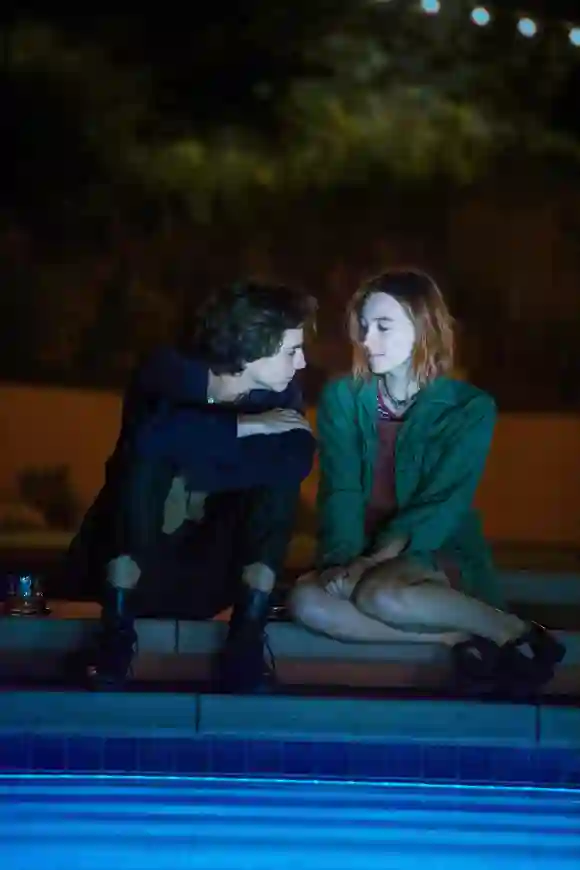 Timothée Chalamet and Saoirse Ronan in a scene from the movie 'Lady Bird'.