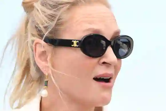 Uma Thurman attends the photocall for Oh, Canada during the 77th Cannes Film Festival at Palais des Festivals in Cannes,