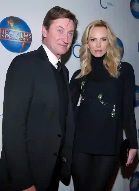 Wayne Gretzky and Janet Jones arrive for the premiere of "The Sound And The Fury" at Beverly Hills Fine Arts Theater on October 24, 2015
