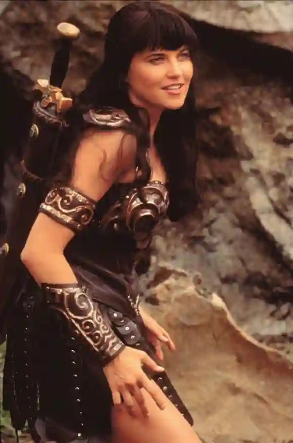 Lucy Lawless as "Xena" in Xena: Warrior Princess.