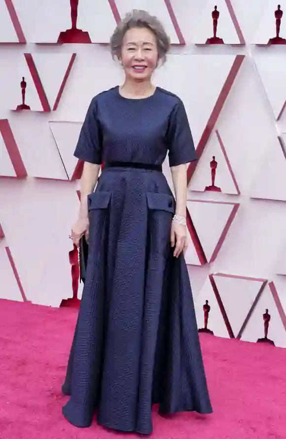 Youn Yuh-jung attends the 93rd Annual Academy Awards, April 25, 2021.
