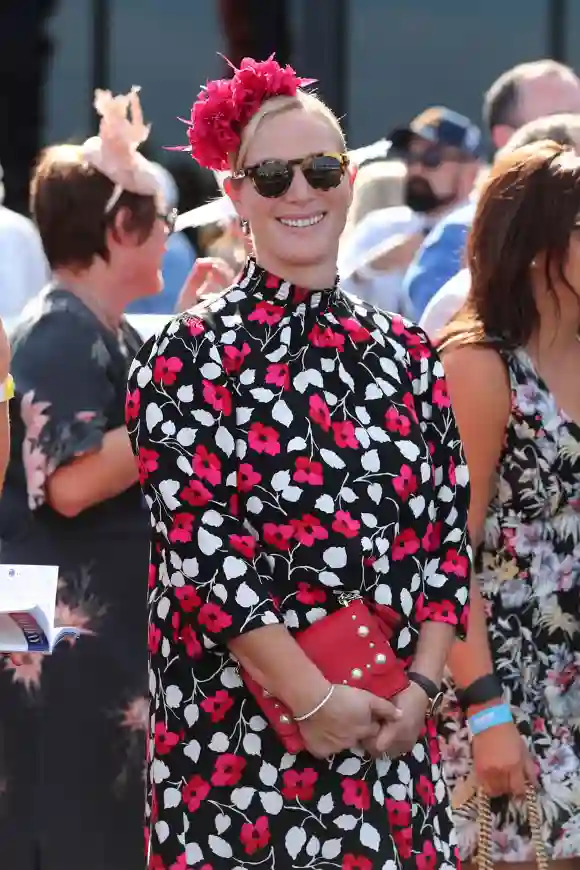 Zara Tindall watches the races during the 2019 Magic Millions on January 12, 2019 in Gold Coast, Australia