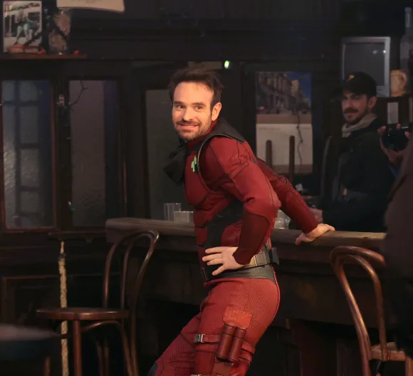 Charlie Cox seen filming action scenes at the Daredevil: Born Again set in Greenpoint, Brooklyn Featuring: Charlie Cox W