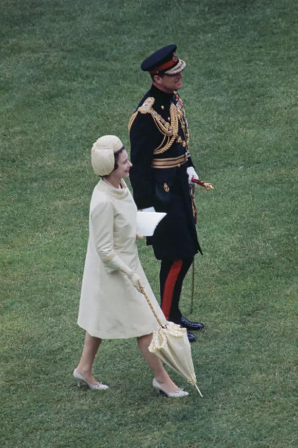 Queen Elizabeth II and Prince Charles in June of 1969