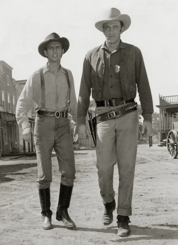 Gunsmoke Facts Western TV Show Actors Dennis Weaver and James Arness radio show cast actors