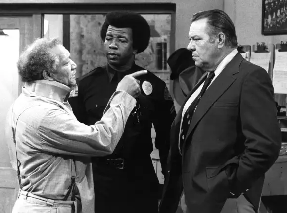 SANFORD AND SON, 1972-77, Redd Foxx, Hal Williams, Kelly Thorsden, episode Whiplash aired 9/22/72 Courtesy Everett Colle