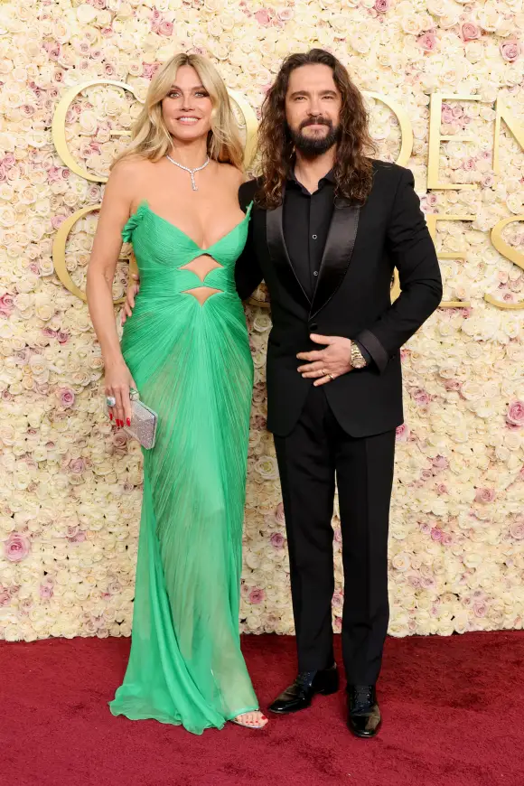 Heidi Klum and Tom Kaulitz at the Golden Globes 2025
