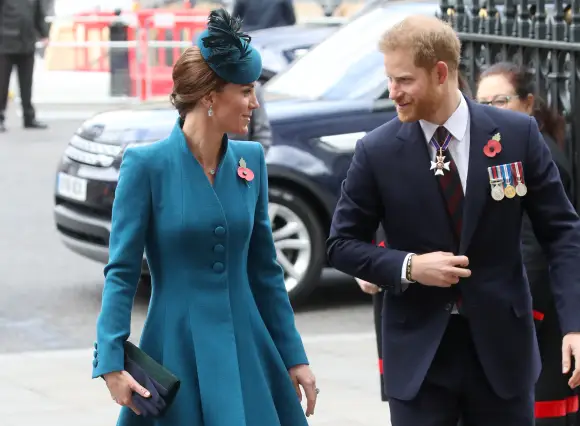 Duchess Kate and Prince Harry at the ANZAC Day Service of Commemoration and Thanksgiving 2019