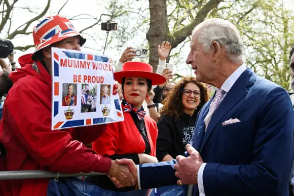 King Charles Greets Wellwishers On The Mall Ahead Of Coronation Day