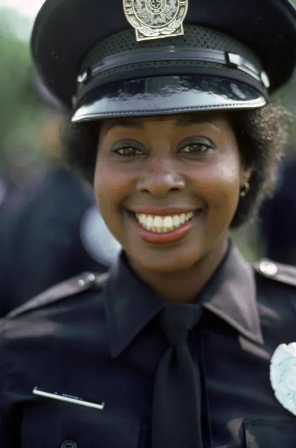 Marion Ramsey as "Laverne Hooks" in "Police Academy"