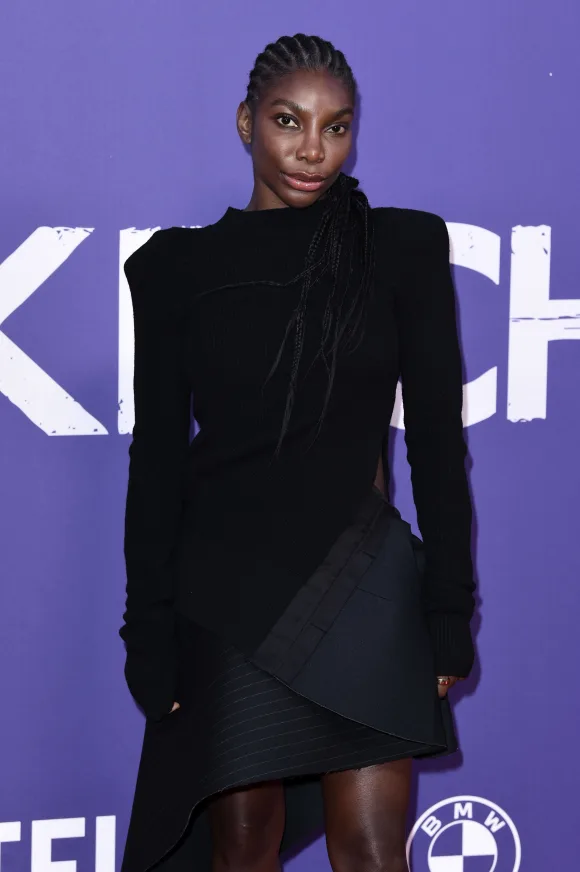Michaela Coel bei der Premiere des Kinofilms The Kitchen auf dem 67. BFI London Film Festival 2023 in der Royal Festival