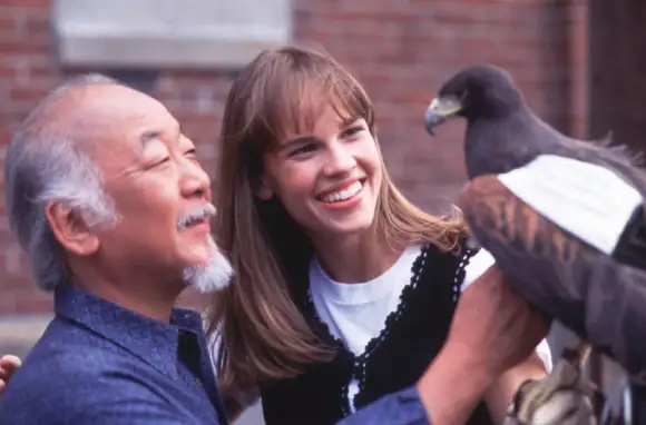 Film Still from The Next Karate Kid Hilary Swank Pat Morita 1994 Columbia Photo Credit Phillip Car