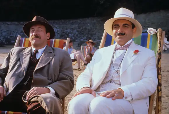AGATHA CHRISTIE S POIROT, front l-r: Philip Jackson, David Suchet, 1989-2013. PBS/courtesy Everett Collection !ACHTUNG A