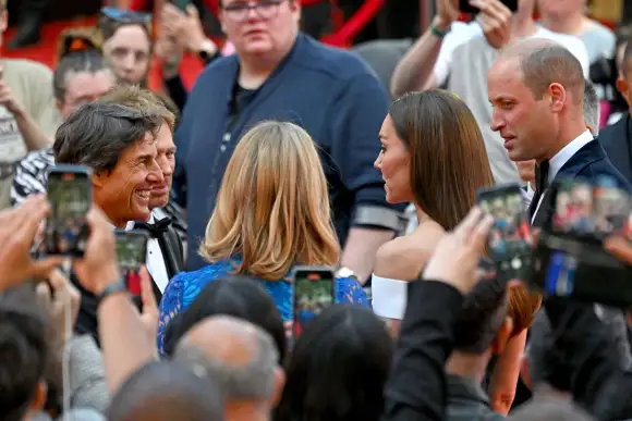 Prince William Kate Middleton Top Gun Maverick London UK premiere Tom Cruise Jennifer Connelly pictures photos dress 2022