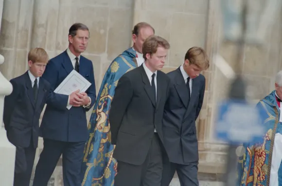 Prince William, Prince Harry, Earl Spencer, Prince Charles