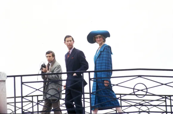 Prince Charles Prince of Wales and Diana Princess of Wales visit Venice Diana is wearing an out
