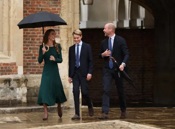 Prince George with Princess Kate and Prince William