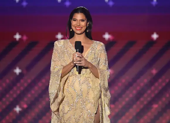 LAS VEGAS, NV - NOVEMBER 16: Host Roselyn Sanchez speaks onstage at the 18th Annual Latin Grammy Awards at MGM Grand Garden Arena on November 16, 2017 in Las Vegas, Nevada.(Photo by Kevin Winter/Getty Images)