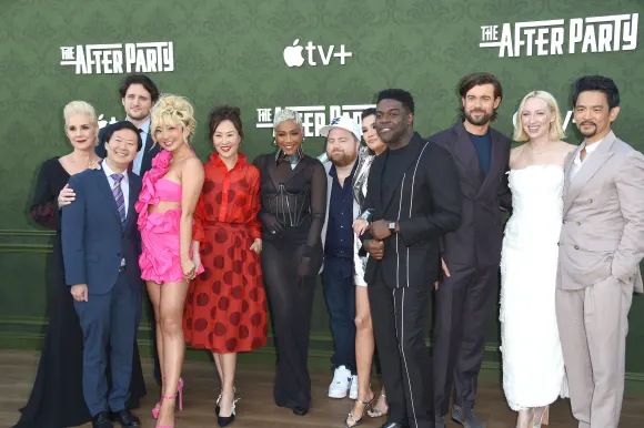 Apple TV + s The Afterparty premiere Cast of The Afterparty attends the red carpet premiere for Apple TV + s The Afterpa