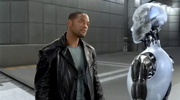 Film Still from I Robot Sonny NS 5 Will Smith © 2004 20th Century Fox Photo Credit Digital Doma