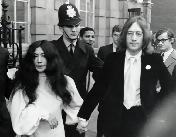 Beatle John Lennon and Yoko Ono in London, November 1968.