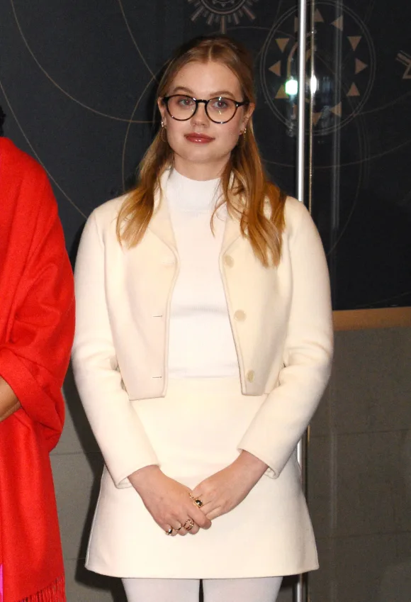 NEW YORK, NY - JANUARY 10: Angourie Rice pictured as the cast of Mean Girls, in partnership with Girls Inc., light the E