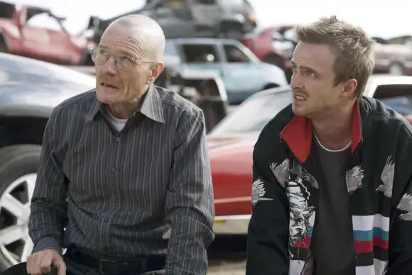 BREAKING BAD, (from left): Bryan Cranston, Aaron Paul, Seven Thirty Seven , (Season 2, aired March 8, 2009), 2008-. phot
