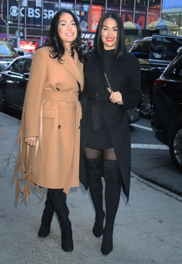 The Bella Twins arrive at ABC Studio to talk about hosting Amazon reality series Twin Love in New York Featuring: Brie B