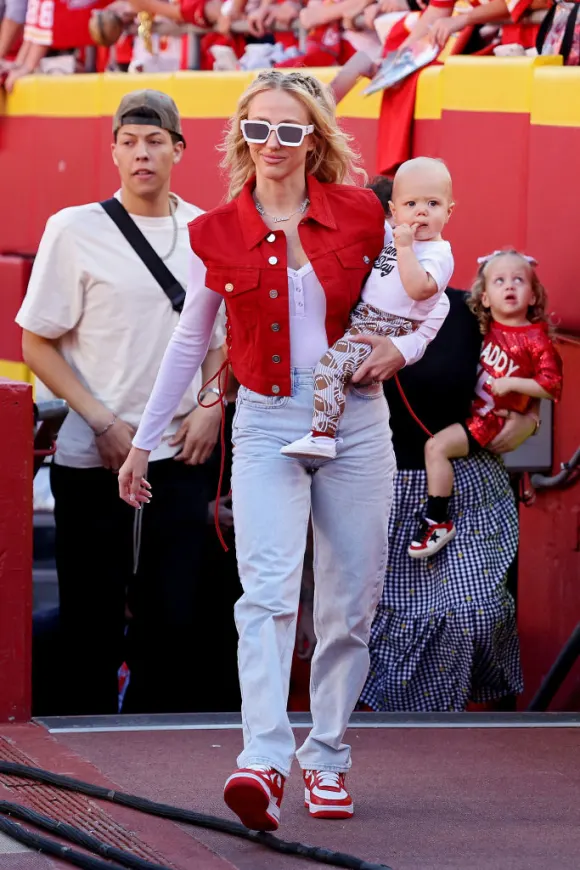 Brittany Mahomes and Patrick "Bronze" Lavon Mahomes III