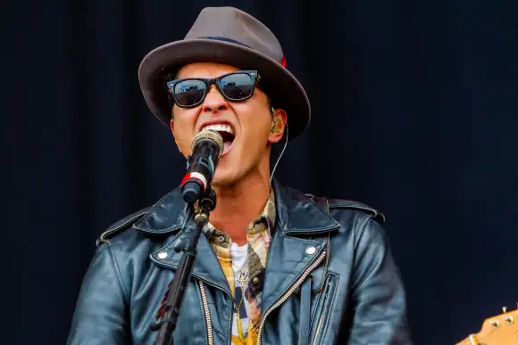 Bruno Mars performing at Rock Werchter music festival