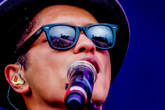 Bruno Mars performing at Rock Werchter music festival