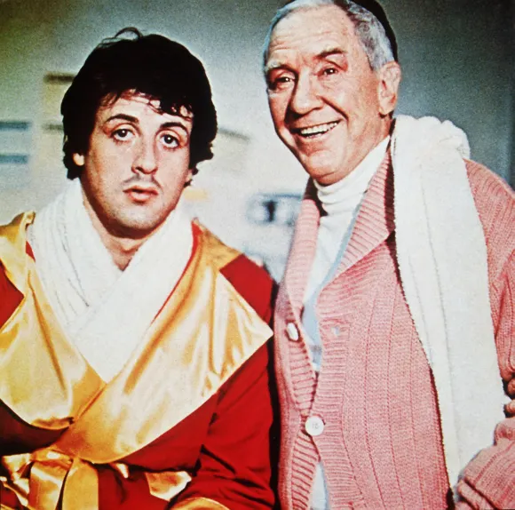 Sylvester Stallone and Burgess Meredith in 'Rocky'