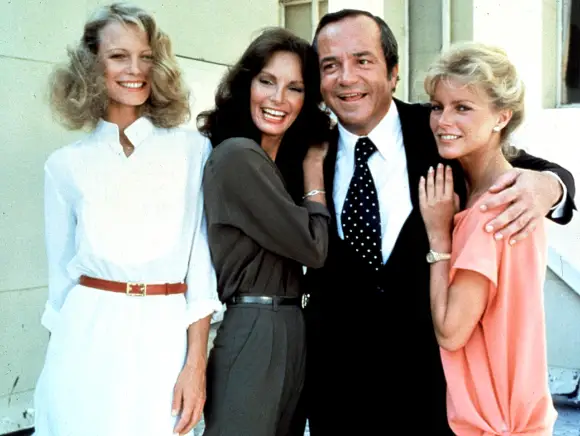 David Doyle, Shelley Hack, Jaclyn Smith, and Cheryl Ladd in 'Charlie's Angels'.