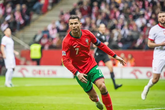 WARSZAWA, 12.10.2024 MECZ POLSKA - PORTUGALIA, LIGA NARODOW UEFA, LIGA A, GRUPA 1 N/Z GOL CRISTIANO RONALDO RAFAL BARANS