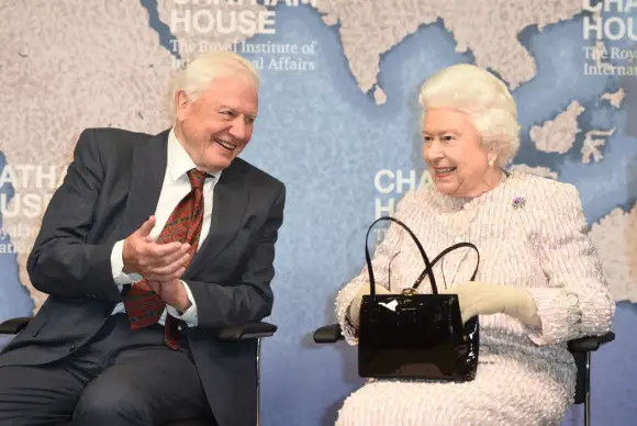 David Attenborough et la Reine Elizabeth II