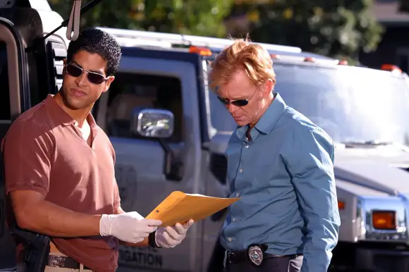 Adam Rodriguez and David Caruso in a scene from the series 'CSI: Miami'