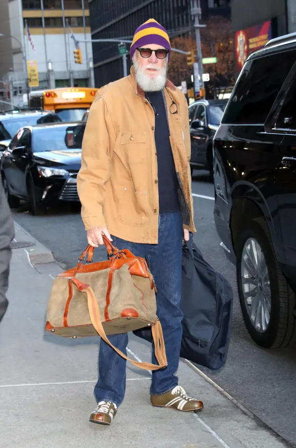 David Letterman stops by The Late Show With Stephen Colbert studios. Featuring: David Letterman Where: New York, New Yor