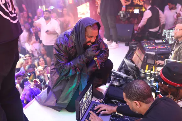 Kanye West, DJ Khaled, Lil Wayne, Ty Dolla Sign, Teyana Taylor and Zoey Dollaz at LIV on Sunday as part of Art Basel. Fe