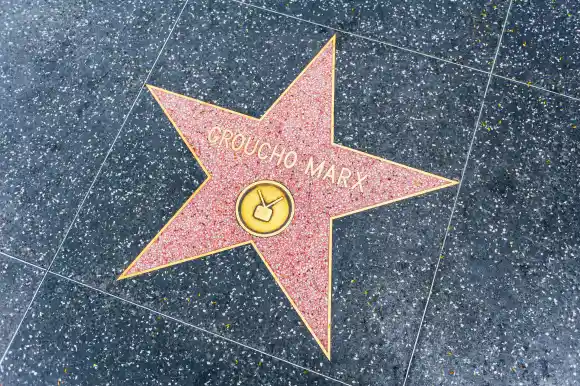 Groucho Marx star on Hollywood Walk of Fame, Groucho Marx star on Hollywood Walk of Fame in Hollywood, California, USA.