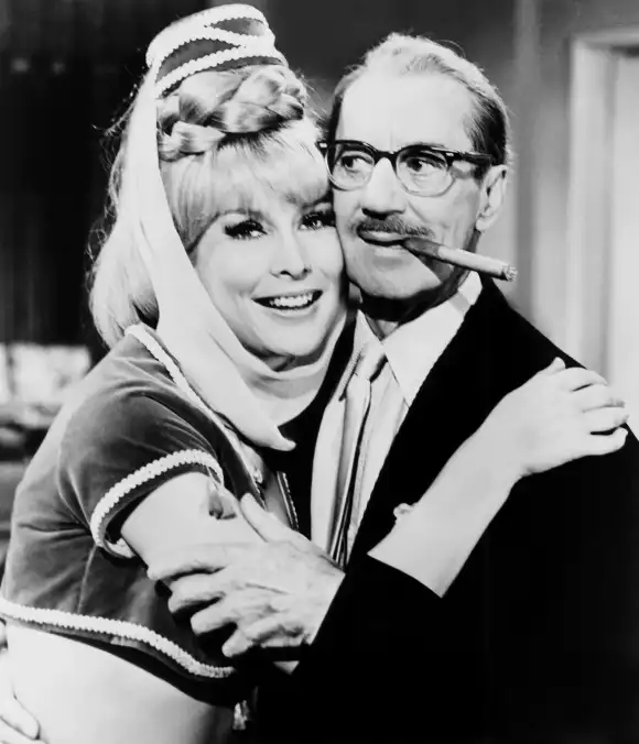 I DREAM OF JEANNIE, from left, Barbara Eden, Groucho Marx, The Greatest Invention in the World, aired January 9, 1967, 1
